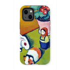 Little Walter’s Toys - August Macke Iphone Case, 13 Mini / Matte, Phone Case Colorful Abstract Painting Toys Potted Plant