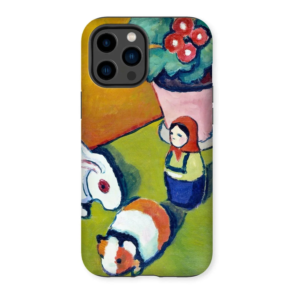 Little Walter’s Toys - August Macke Iphone Case, 14 Pro Max / Matte, Colorful Phone Case Whimsical Painted Design Toys Flower