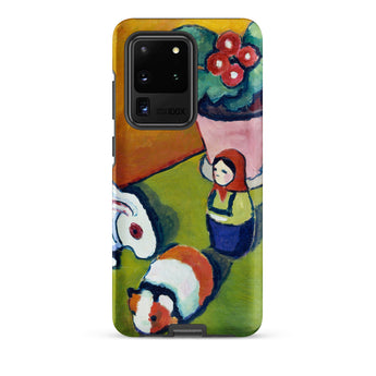 Little Walter’s Toys - August Macke Samsung Case, Galaxy S20 Ultra / Matte, Phone Case Vibrant Colorful Painting Doll Guinea Pig