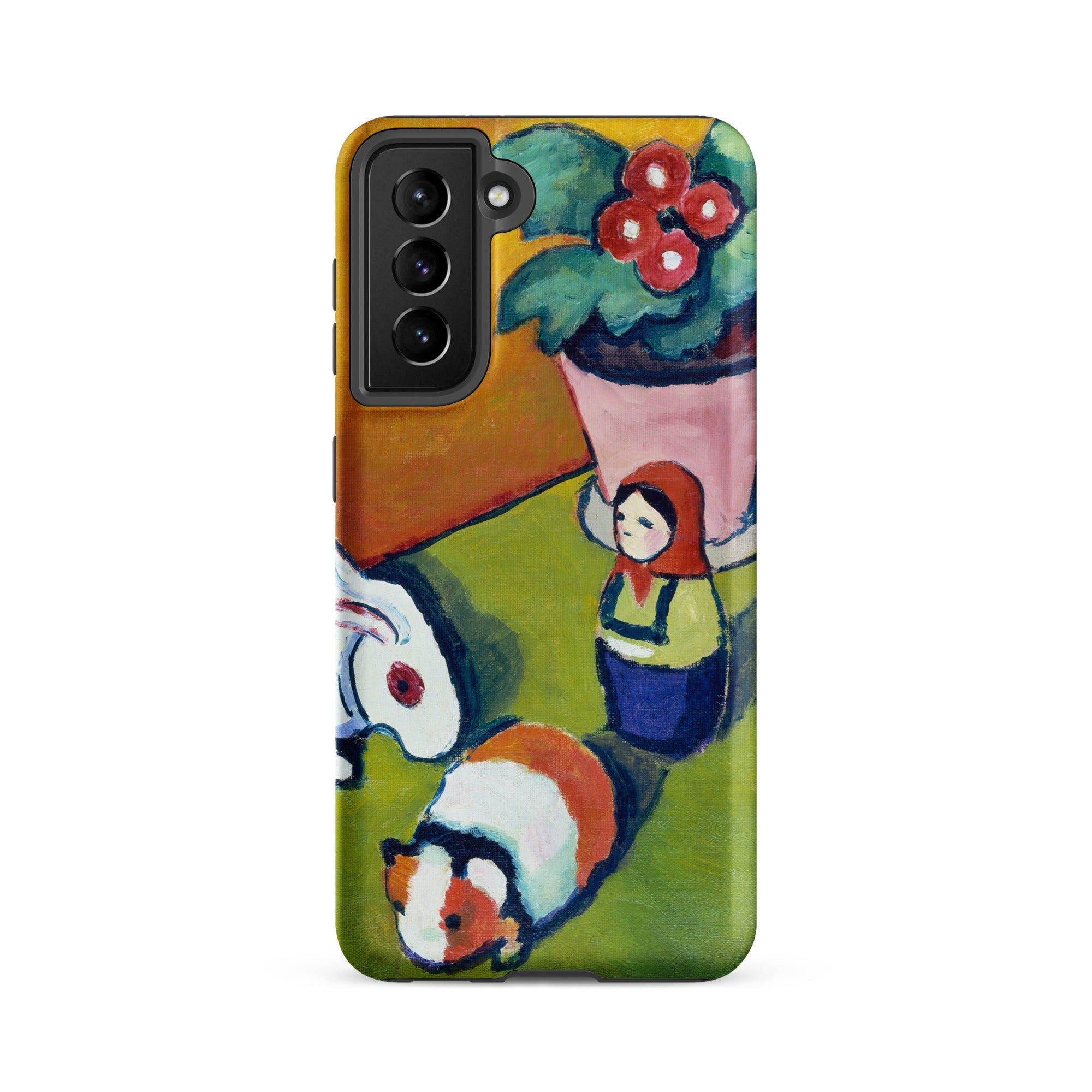 Little Walter’s Toys August Macke Samsung Case, Galaxy S21 Fe / Matte, Smartphone Case Colorful Abstract Painting Guinea Pig Doll