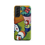 Little Walter’s Toys - August Macke Samsung Case, Galaxy S21 / Matte, Smartphone Case Colorful Stylized Painting Potted Plant Doll