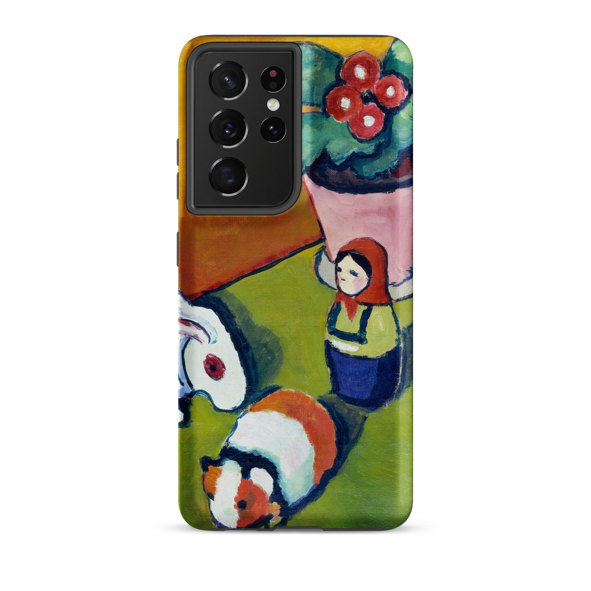 Little Walter’s Toys August Macke Samsung Case, Galaxy S21 Ultra / Matte, Yellow Smartphone Case Abstract Painting Design