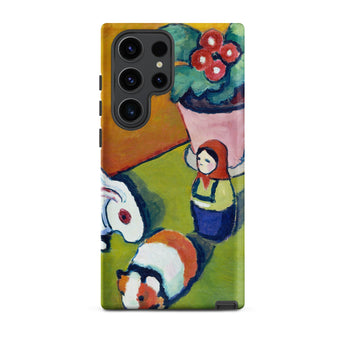Little Walter’s Toys - August Macke Samsung Case, Galaxy S23 Ultra / Matte, Smartphone Case Colorful Abstract Painting Guinea Pig Rabbit