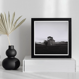 Lonely Brick House Art Print, Black Framed Photograph Lone Field