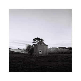 Lonely Brick House Art Print, Brick Octagonal Conical Roof