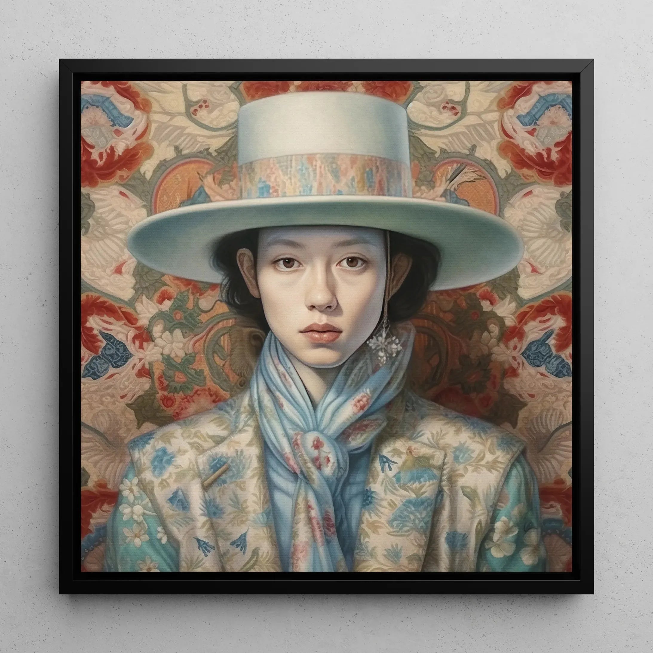 Longwei - Gaysian Femboy Cowboy Float Frame Canvas - 16’x16’ - Posters Prints & Visual Artwork - Aesthetic Art