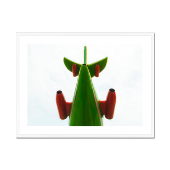 Look Up Giclée Print, Green Red Rocket Sculpture