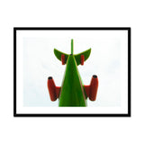 Look Up Giclée Print, Green Red Rocket Ship