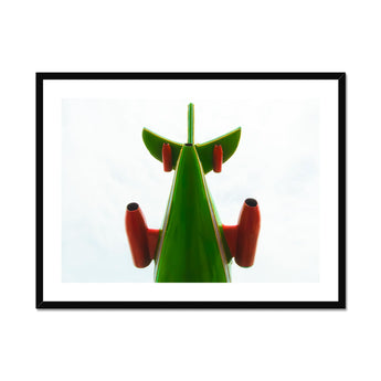 Look Up Giclée Print, Green Red Rocket Ship