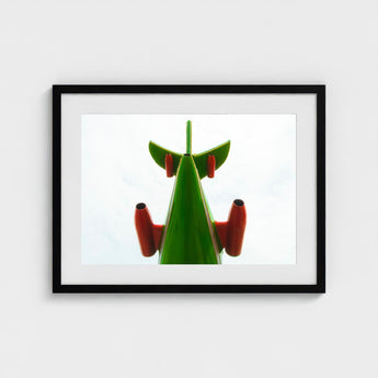 Look Up - Red and Green Fun Fair Airplane Art Print / Canvas Giclée, Living Space, Waking Dream Prints
