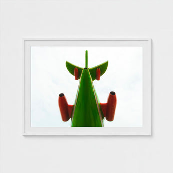 Look Up - Red and Green Fun Fair Airplane Art Print / Canvas Giclée, Living Space, Waking Dream Prints