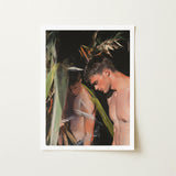 Looking - Gay Surfers Cruising Art Print / Canvas Framed Painting Two Shirtless Men Olive Branches Rendered, Man’s Hunger, Emerging Prints