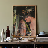 Looking - Gay Surfers Cruising Art Print / Canvas Framed Painting Wooden Frame Two Shirtless Men Intimate Gay Surfers Cruising, Cruising