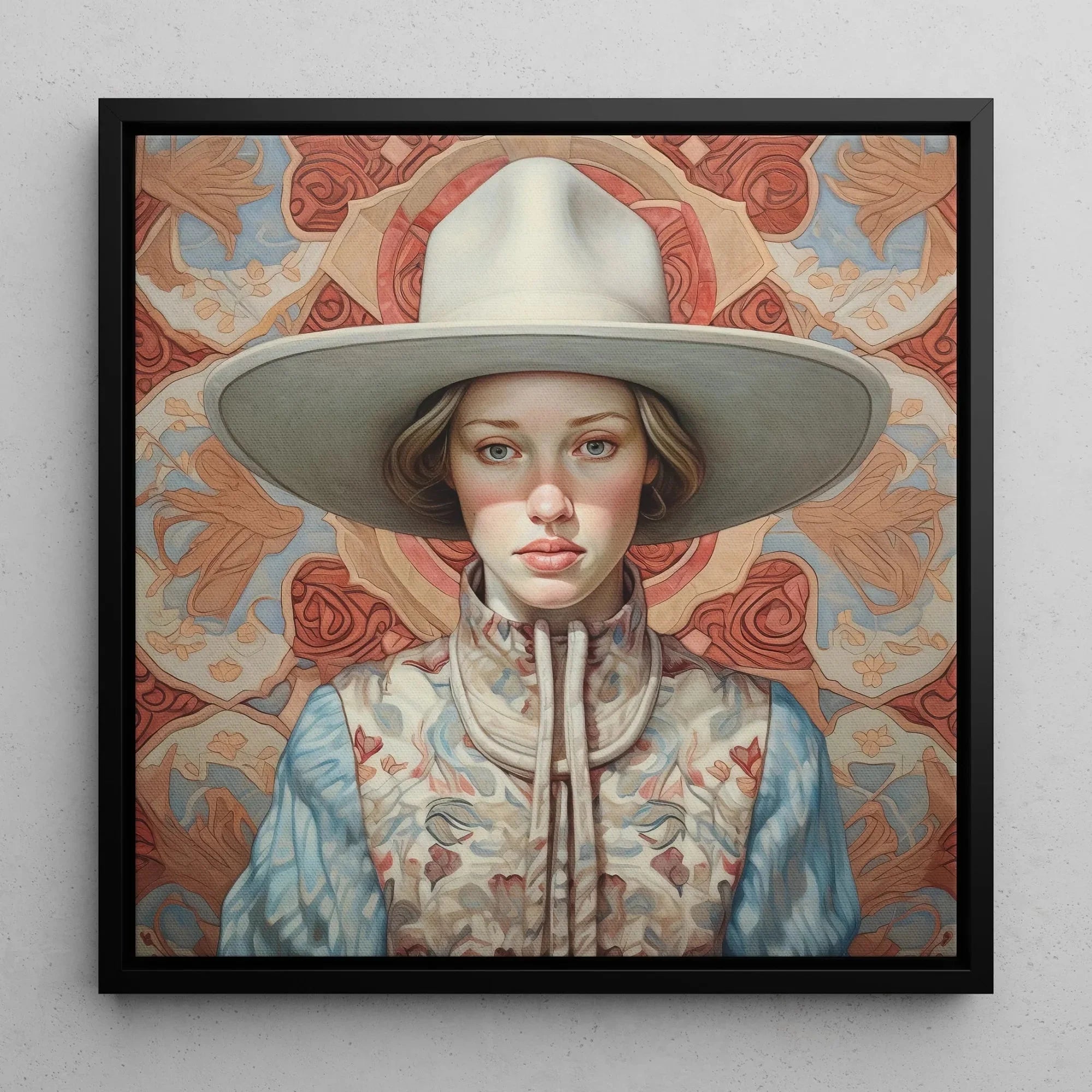 Lottie - Lesbian Cowgirl Framed Canvas - Femme Sapphic Art - Posters Prints & Visual Artwork - Aesthetic Art
