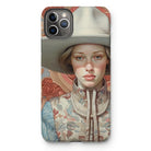 Lottie - Sapphic Cowgirl Iphone Case, 11 Pro Max / Matte, Phone Case Painted Portrait Woman Wide-brimmed Hat Floral-patterned