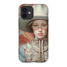 Lottie - Sapphic Cowgirl Iphone Case, 12 / Matte, Phone Case Painted Portrait Person Hat Floral-patterned Clothing