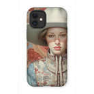 Lottie - Sapphic Cowgirl Iphone Case, 12 Mini / Matte, Phone Case Portrait Woman White Hat Floral-patterned Clothing