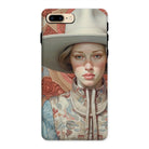 Lottie - Sapphic Cowgirl Iphone Case, 8 Plus / Matte, Phone Case Painted Portrait Woman Wide-brimmed Hat Floral-patterned
