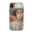 Lottie - Sapphic Cowgirl Iphone Case, Xr / Matte, Phone Case Portrait Person Wide-brimmed Hat Floral-patterned Clothing