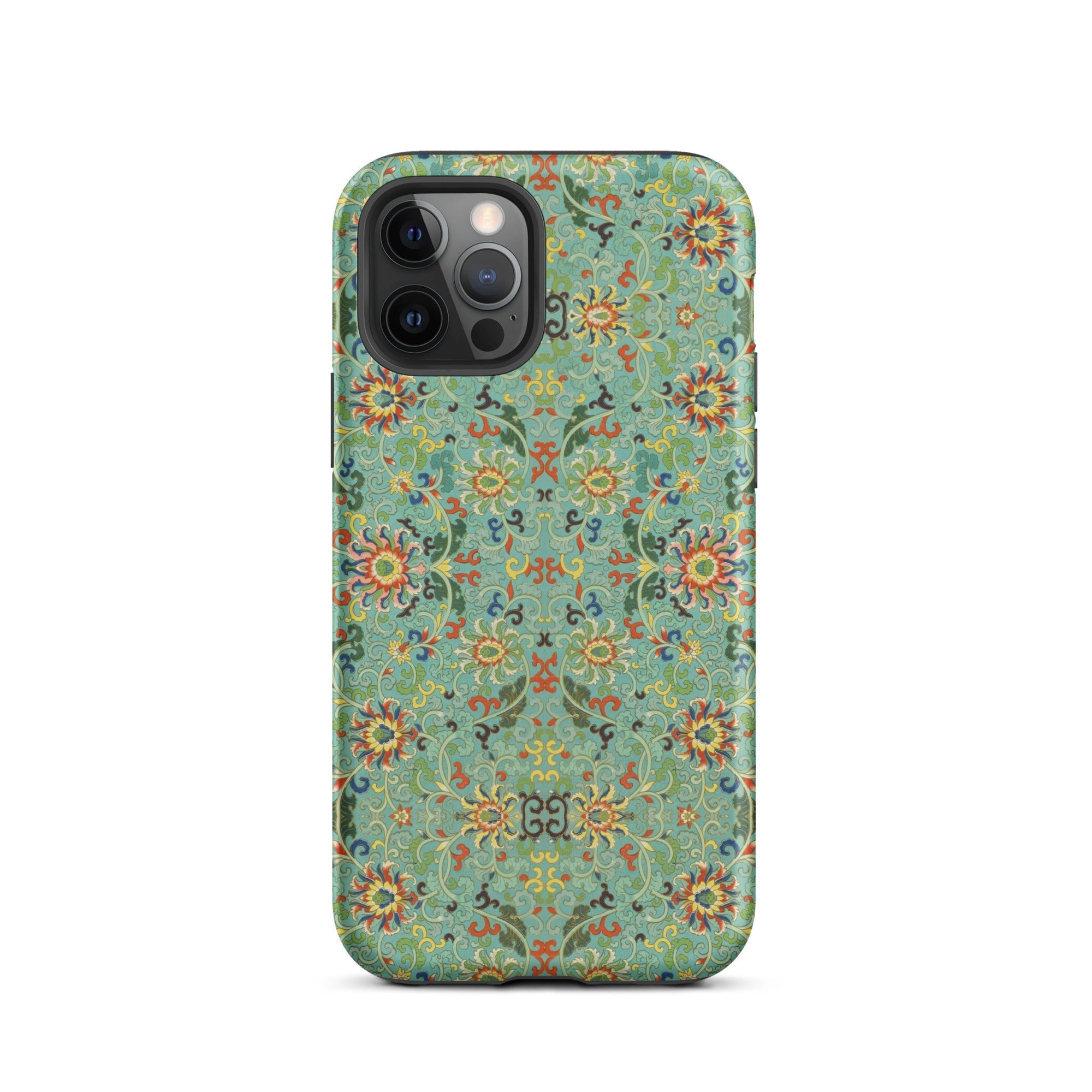 Lotus Candy Chinese Pattern Art Iphone Case, 12 Pro / Matte, Floral Patterned Phone Case