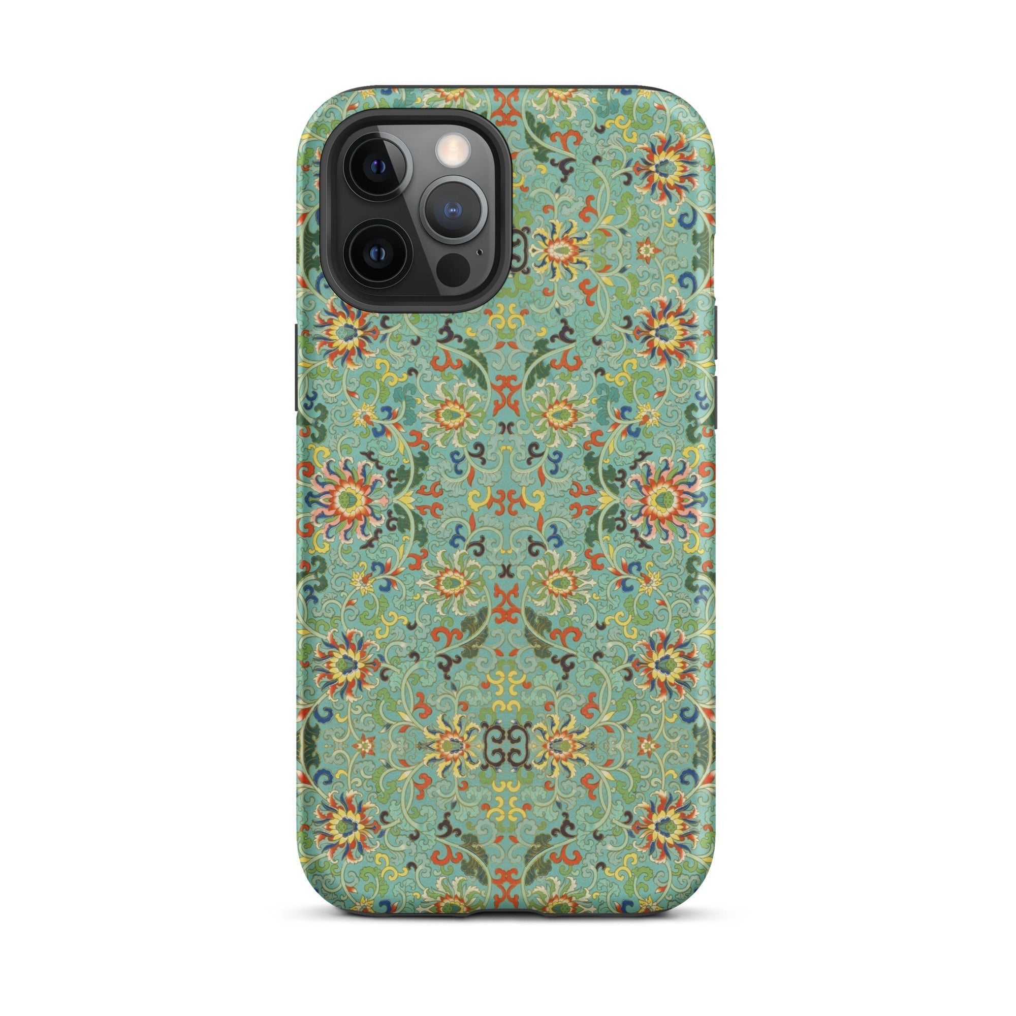 Lotus Candy Chinese Pattern Art Iphone Case, 12 Pro Max / Matte, Floral Patterned Phone Case