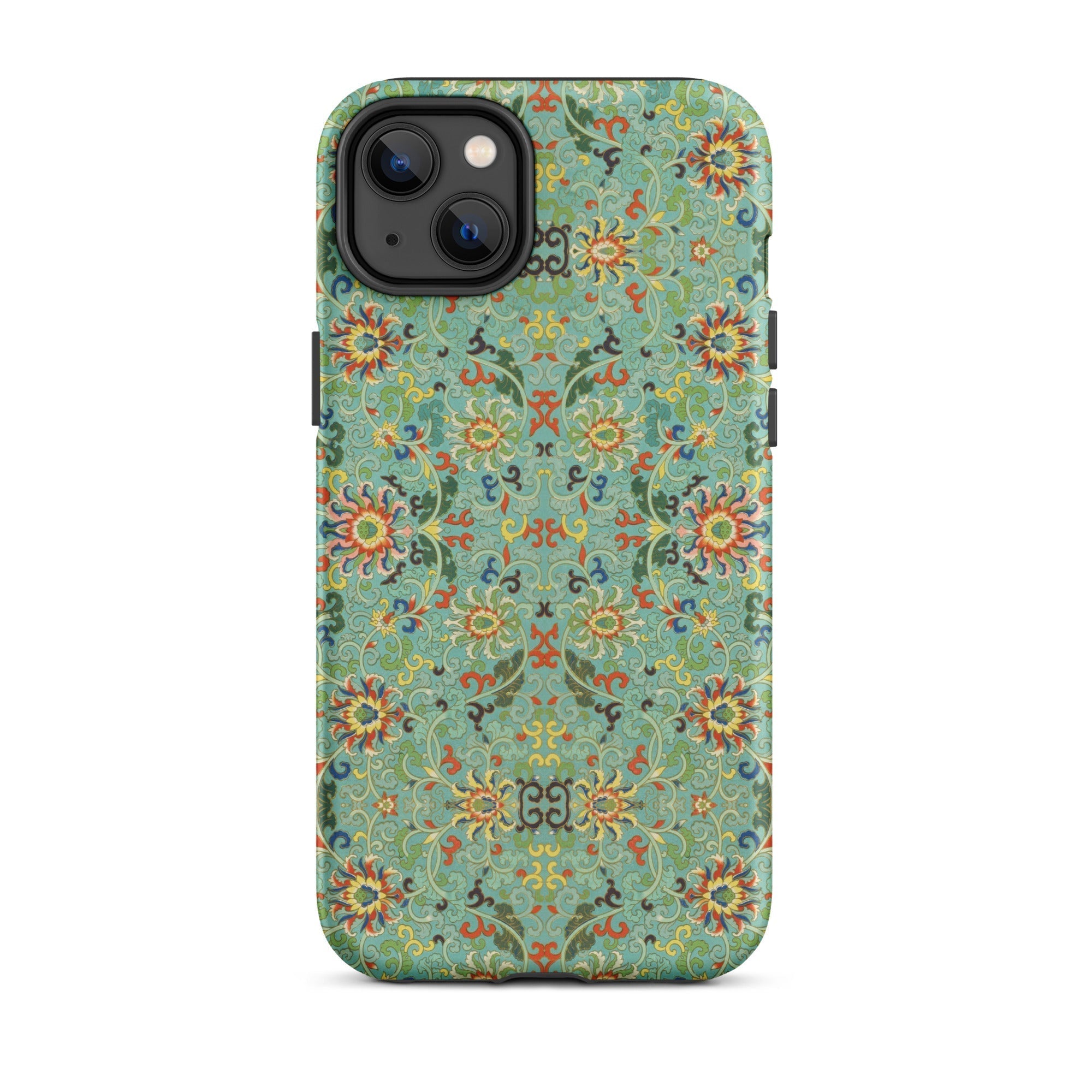 Lotus Candy Chinese Pattern Art Iphone Case, 14 Plus / Matte, Floral Patterned Phone Case
