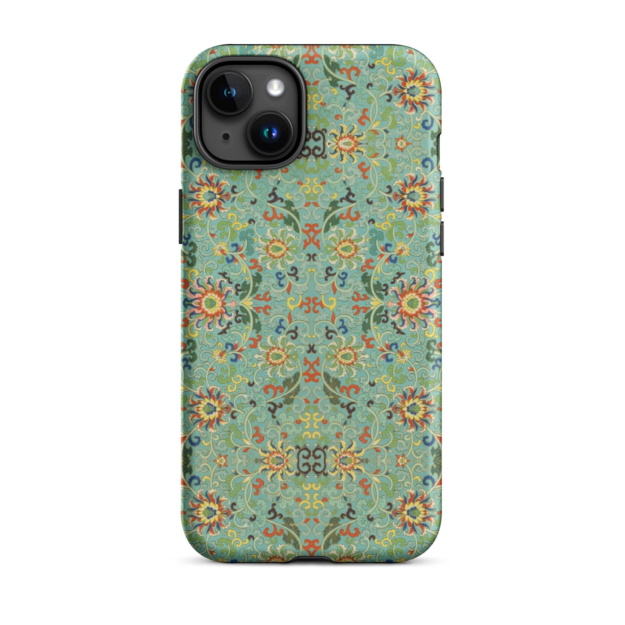 Lotus Candy Chinese Pattern Art Iphone Case, 15 Plus / Matte, Floral Patterned Phone Case