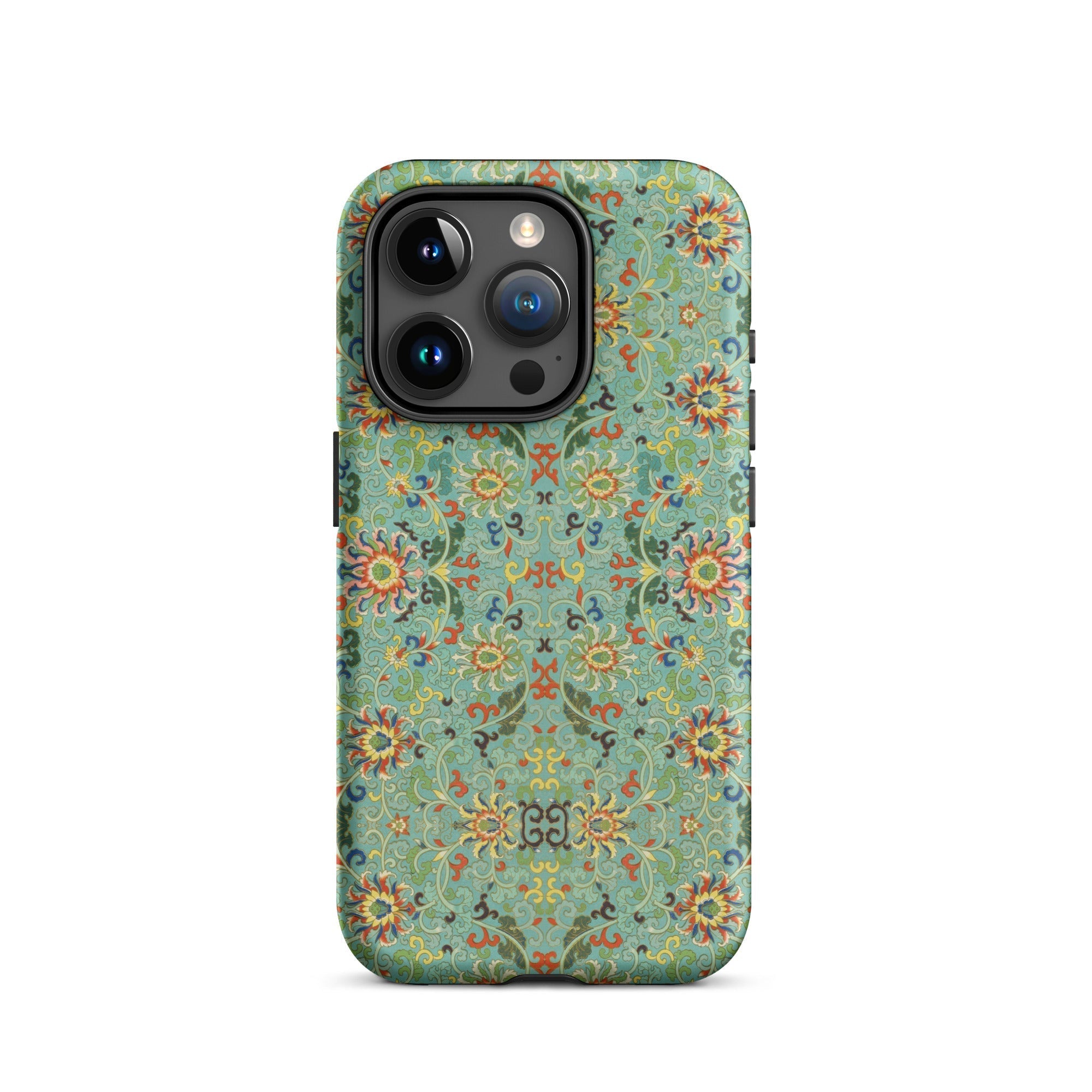 Lotus Candy Chinese Pattern Art Iphone Case, 15 Pro / Matte, Floral Patterned Phone Case