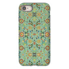 Lotus Candy Chinese Pattern Art Iphone Case, 8 / Matte, Ornate Floral Patterned Phone Case Teal Green Background