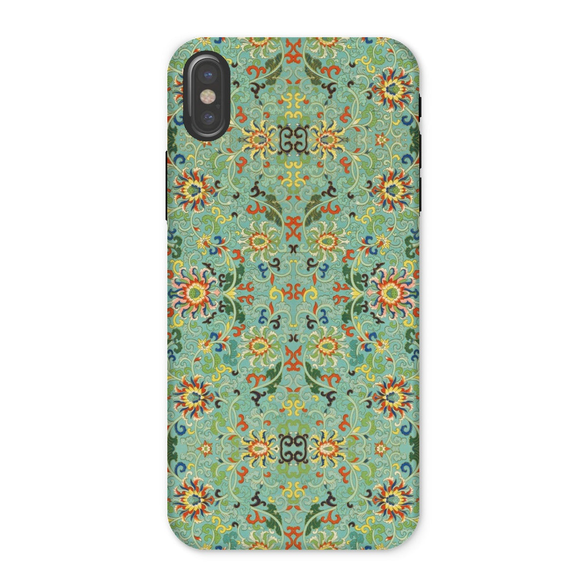 Lotus Candy Chinese Pattern Art Iphone Case, x / Matte, Decorative Phone Case Intricate Floral Pattern Mint Green