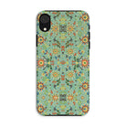 Lotus Candy Chinese Pattern Art Iphone Case, Xr / Matte, Decorative Phone Case Intricate Floral Pattern Green Yellow