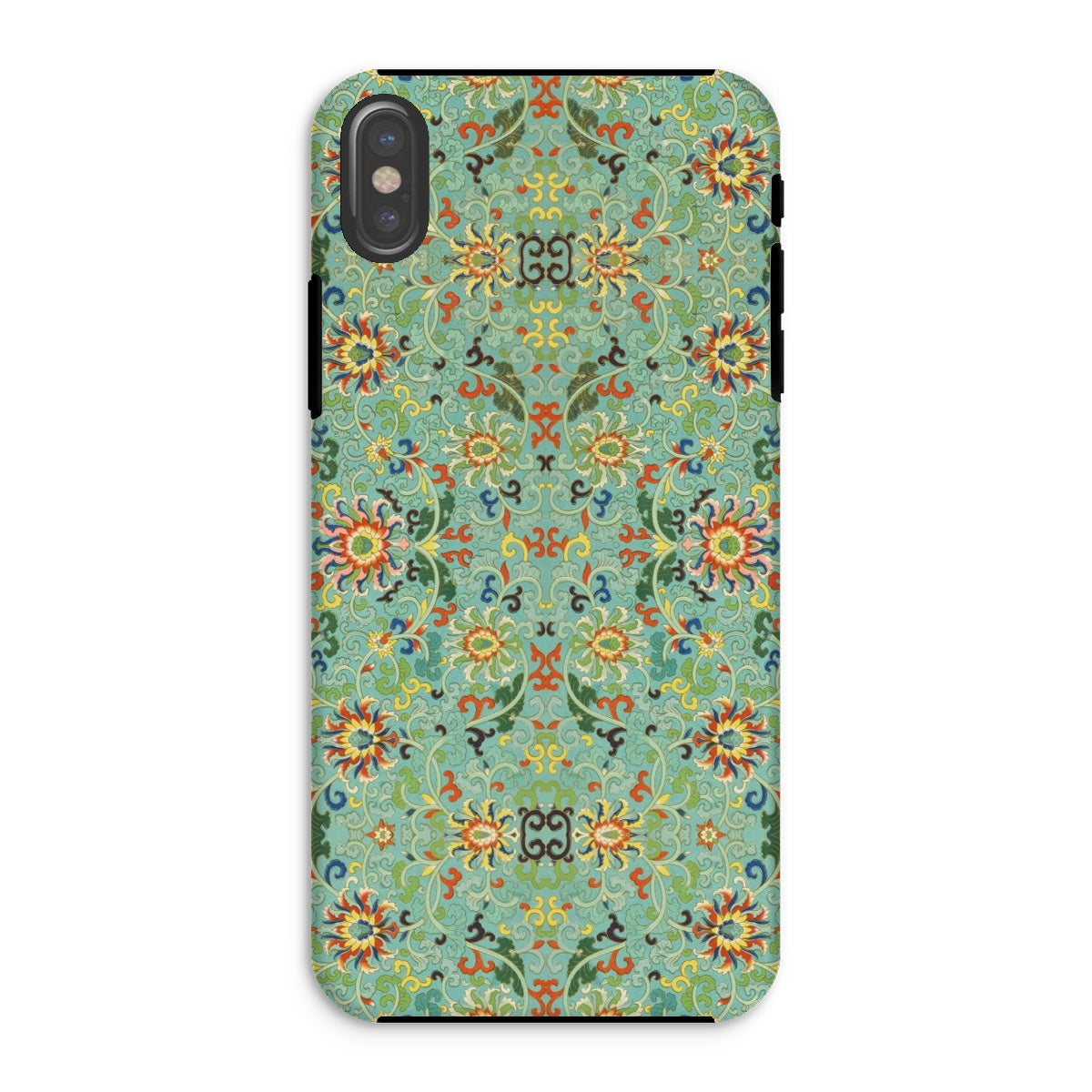 Lotus Candy Chinese Pattern Art Iphone Case, Xs / Matte, Decorative Phone Case Intricate Floral Pattern Mint Green