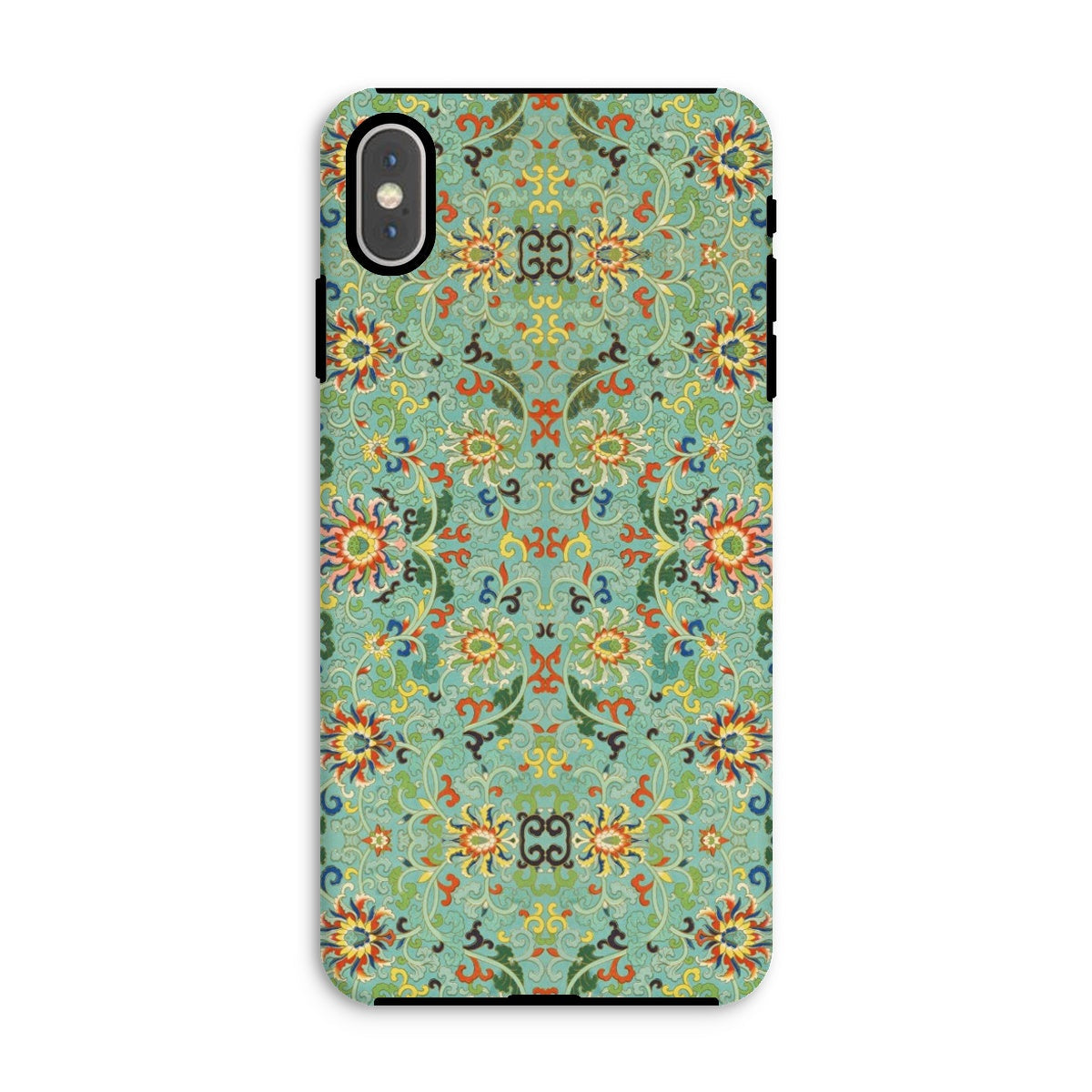 Lotus Candy Chinese Pattern Art Iphone Case, Xs Max / Matte, Decorative Phone Case Intricate Floral Pattern Green Yellow