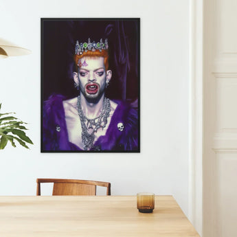 Louis - Club Kid Vampire Art Print / Canvas Framed Portrait Figure Orange Hair Adorned Ornate Silver Club Kid Vampire, Surreal Gothic