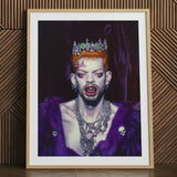 Louis - Club Kid Vampire Art Print / Canvas Framed Portrait Person Vibrant Orange Hair Adorned Ornate Club Kid Vampire, Surreal Gothic