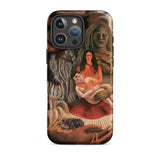 The Love Embrace of the Universe - Frida Kahlo Iphone Case, 16 Pro Max / Matte, Brown Iphone Case Painted Surrealist Portrait