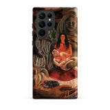 The Love Embrace of the Universe - Frida Kahlo Phone Case Samsung Galaxy S22 Ultra / Matte Phone Case Detailed Surreal Painting Dark Warm