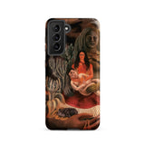 The Love Embrace of the Universe - Frida Kahlo Samsung Case, Galaxy S21 / Matte, Black Smartphone Case Artwork Woman Baby Surrounded Figures
