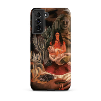 The Love Embrace of the Universe - Frida Kahlo Samsung Case, Galaxy S21 Plus / Matte, Smartphone Case Painting Woman Man Arms