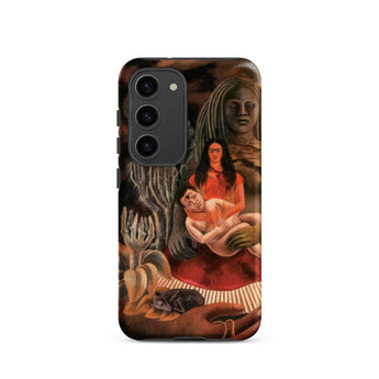 The Love Embrace of the Universe - Frida Kahlo Samsung Case, Galaxy S23 / Matte, Black Smartphone Colorful Surrealist Art Design