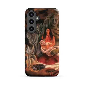 The Love Embrace of the Universe - Frida Kahlo Samsung Case, Galaxy S24 Plus / Matte, Black Smartphone Case Complex Painted Scene Figures