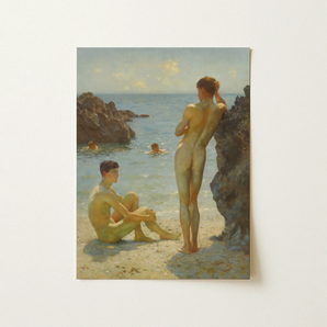 Lovers of the Sun - Henry Scott Tuke Fine Art Print / Canvas, 12x16’’ / 31x41cm / Unframed / no Border, Posters Prints & Visual Artwork,