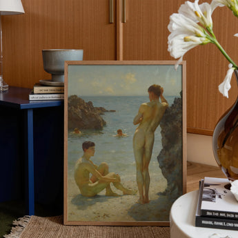 Lovers of the Sun - Henry Scott Tuke Fine Art Print / Canvas, Henry Scott Tuke, Tuke Fine Art, Cornish Coast
