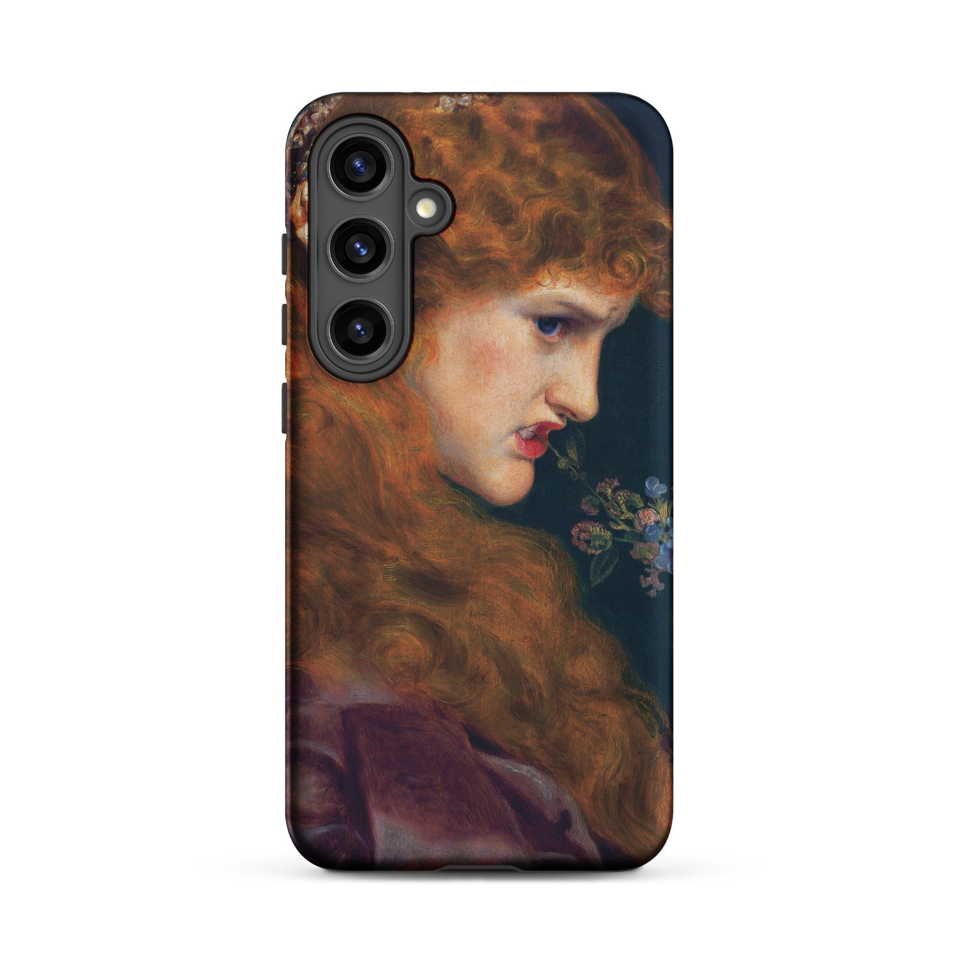 Love’s Shadow Frederick Sandys Samsung Case, Galaxy S24 Plus / Matte, Dark Phone Case Classical Painting Woman Long Red