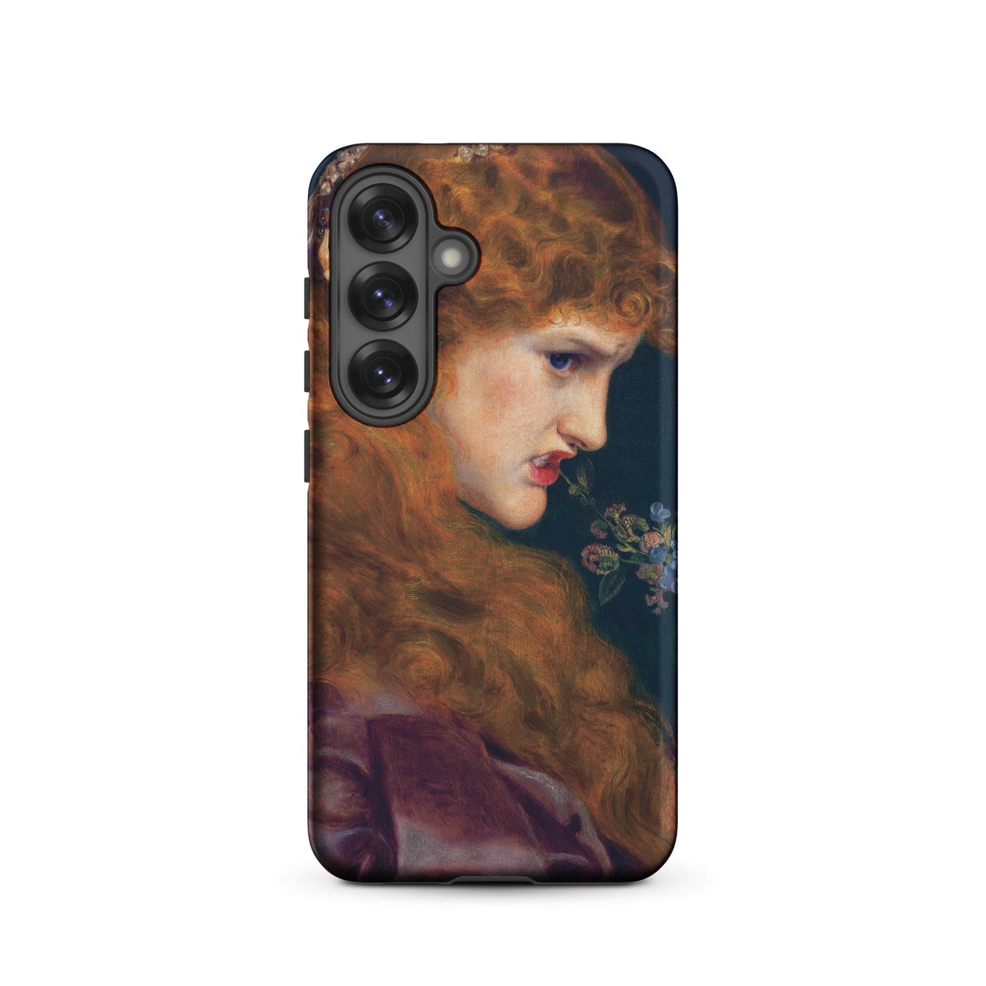 Love’s Shadow Frederick Sandys Samsung Case, Galaxy S25 / Matte, Phone Case Classical Painting Woman Long Hair Flowers
