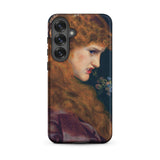 Love’s Shadow - Frederick Sandys Samsung Case, Galaxy S25 Plus / Matte, Smartphone Case Renaissance-style Portrait Woman Long Red Hair