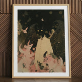 Lucius the cute devil child art print, framed, whimsical.