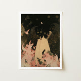 Lucius - Cute Devil Child Art Print / Canvas Framed Illustration Whimsical Dark Fantasy Scene Central Figure, Returns, Prints