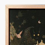 Framed Artwork Dark Whimsical Scene Yellow Eyes Delicate Cute Devil Child, Lucius Returns, Art