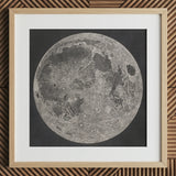 Lunar Planisphere - John Russell Fine Art Print, 12x12’’ / 31x31cm / Natural Frame / 2’’ Matboard, Framed Print Detailed Moon